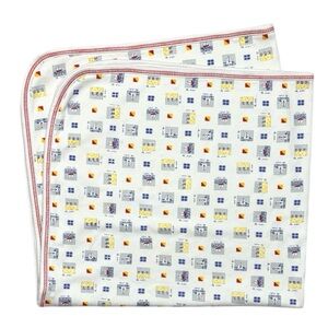 Kissy Kissy Pima Cotton Nautical Baby Blanket White 24x25”